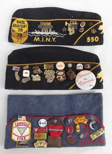 3 Vintage California American Legion Hats Garrison Cap's W/Patches & Pins - Picture 1 of 10