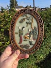 Stunning Antique Chinese Jade 8" Plaque Handcarved wooden Frame