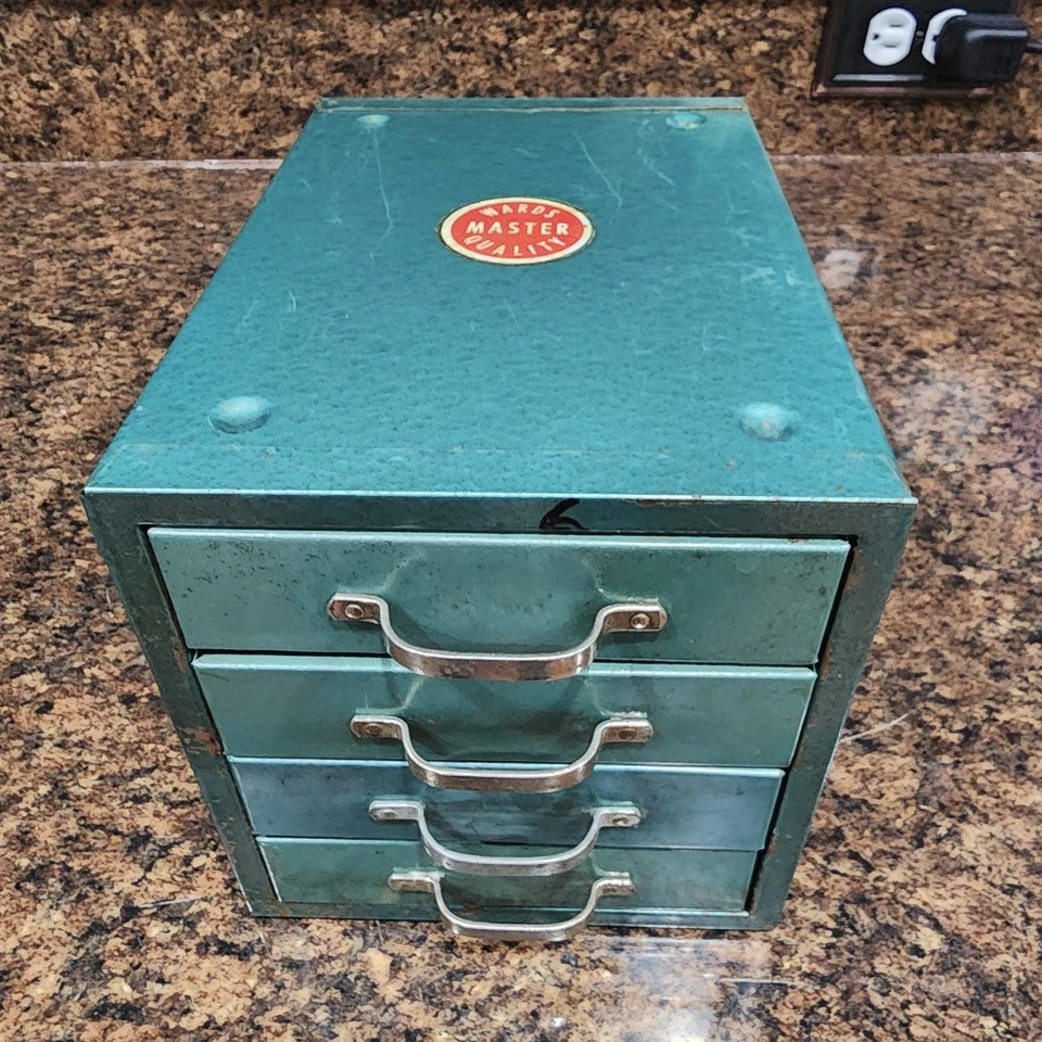 Vintage Wards Master Quality, 4 Drawer, Metal , Small Parts Storage Cabinet - Image 1 of 4