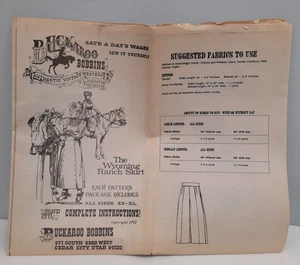 Buckaroo Bobbins Vintage Western Pattern ~ Wyoming Ranch Skirt ~ Sizes XS-XL - Picture 1 of 6