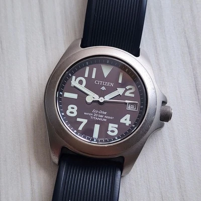 Raro Reloj Citizen Promaster Ray Mears 35mm Titanio Eco Drive 7878-H16714 Negro Foto 1 de 4