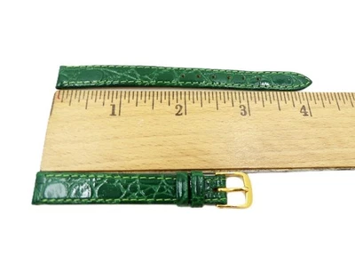 Pulseira de relógio NOS Speidel 11mm/R couro verde grão de crocodilo 318-330 (B302) - Imagem 1 de 3