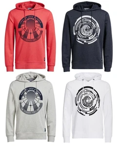 JACK & JONES CORE Hombre Pullover Shirt Hoodie jcoLAURITZ SWEAT HOOD Capucha Gris - Imagen 1 de 3