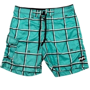 Billabong türkis karierte Boardshorts Herren Gr. 38 Hybrid Badeanzug - Bild 1 von 7