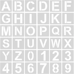 36pcs Letter Stencils, 4inch Reusable Plastic Letter Number Template Alphabet - Picture 1 of 7