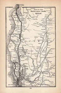 Mapa ferroviario antiguo del Pacífico noroeste de 1915 mapa ferroviario de California 2682 - Imagen 1 de 3