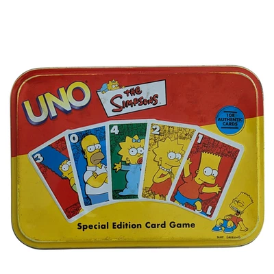 THE SIMPSONS UNO SPECIAL EDITION CARD GAME, Collector Tin, Complete - Image 1 of 4