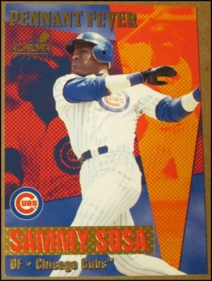 1999 Pacific Aurora Pennant Fever Sammy Sosa Insert Card #5 Chicago Cubs NRMT - Image 1 of 3