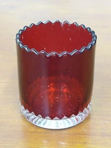 EAPG Adams US Glass SAXON Ruby Stained Pattern Glass Sawtooth TOOTHPICK HOLDER - Picture 1 of 2
