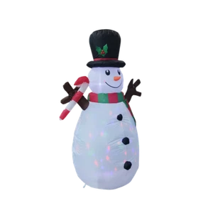 J Christmas Inflatables Outdoor Decorations Tree Branch Snowman 5.2 FT Built 4 - Picture 1 of 12