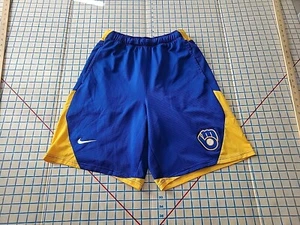 Milwaukee Brewers Nike Dri-FIT MLB Authentic Collection Mens Shorts Size M ~13 - Picture 1 of 10