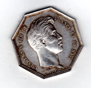 JETON CHARLES X Société Royale des sciences belles-lettre et arts Orléans ARGENT - Picture 1 of 3