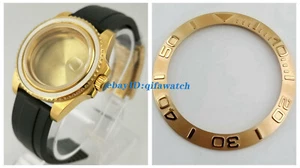 40mm sapphire Gold Plated Watch Case rubber strap yellow bezel for customer - Picture 1 of 1