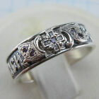 925 Sterling Silver Ring Band US size 6.25 Prayer Scripture Cross Faith CZ
