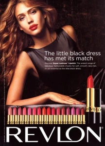 Maquillaje lápiz labial Revlon Jessica Alba 2008 1 página anuncio de revista - Imagen 1 de 1