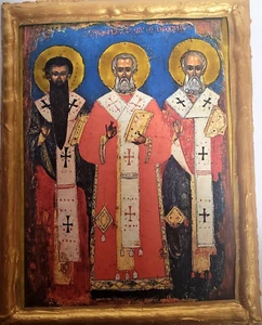 Tres Santos Jerarcas Santos Gregorio San Juan San Basilio Icono Ortodoxo Oriental - Imagen 1 de 5