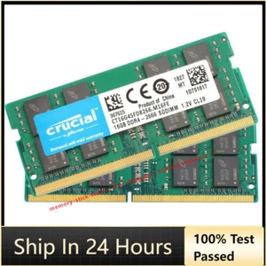 CRUCIAL DDR4 16GB 2666 MHz PC4-21300 Laptop SODIMM Notebook Memory RAM 2PCS 16GB - Picture 1 of 7