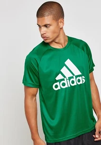 NUEVA CAMISETA PARA HOMBRE ADIDAS CLIMALITE D2M LOGOTIPO ENTRENAMIENTO FITNESS - REINO UNIDO PEQUEÑA - Imagen 1 de 3