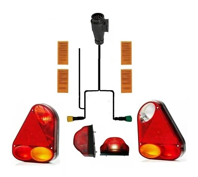 Anhängerbeleuchtung Set mit Glühbirnen 5m Kabel Kennzeichenleuchten Rückleuchten - Bild 1 von 4