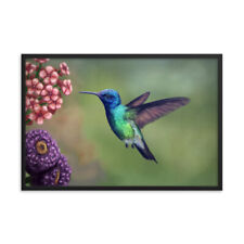 Hummingbird Painting - Art Print - Wall Decor - Framed Poster - Gift