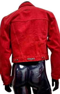 Chaqueta vaquera roja corta Jean Paul Gaultier Paris para hombre PARÍS 90s 80s talla 4 grande Foto 1 de 4