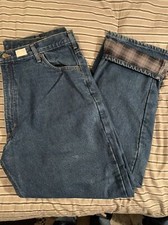 J1 VTG Carhartt Blanket Lined Work Denim Jeans Pants Flannel 42/32 actual 42/33