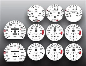 White Face Gauges for 1984-1993 Mercedes W201 METRIC KPH KMH - Picture 1 of 4