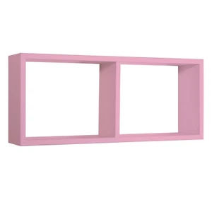 ÉTAGÈRE À MUR RECTANGULAIRE 2 COMPARTIMENTS CUBIQUE ROSE MOD. MORGANA - Photo 1/5