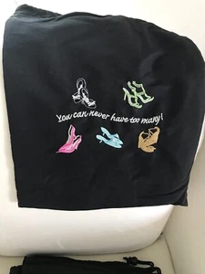 Travel Shoe Bag Cloth with Drawstring and Design, 2 Sections - Picture 1 of 2