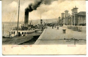 UK Greenock - Princes Pier Steamers pre WWI postcard - Picture 1 of 4