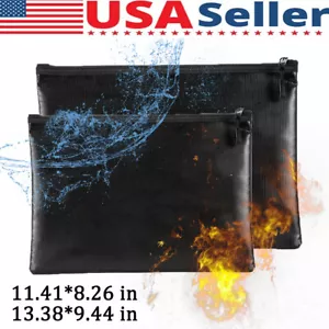 2000℉ Fire Proof money Bag Fireproof Document Pouch Waterproof Safe Cash US - Picture 1 of 11