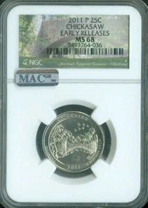 2011-P Chickasaw Quarter NGC MS68 Early Release Quality  - Picture 1 of 2