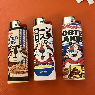 3 Tony The Tiger Cereal Frosted Flakes Vintage Bic Lighters Custom  Made Lighter - Image 1 of 4