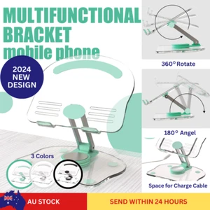 Acrylic Tablet Phone Stand For iPhone iPad Tablet Holder 360° Adjustable4.7-13in - Picture 1 of 11