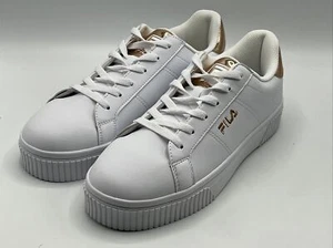 Fila Panache19 Women's  Size 11 White Sneakers Shoes Gold Embossed Logo New - Picture 1 of 6