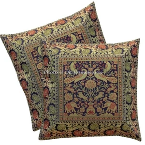 Juego de 2 cojines de almohada de brocado bohemio indio 40x40 cm elefante - Imagen 1 de 5
