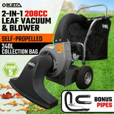 2-IN-1 Petrol Leaf Vacuum Blower 208CC Self-Propelled Lawn Grass Catcher - image 1 of 4