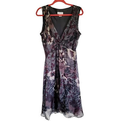 Vestido lápiz vaina sin mangas Calvin Klein 16 gris púrpura vintage 100 % seda Foto 1 de 4