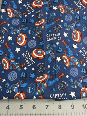Marvel Capitán América 100% Tela Algodón 44" An x 1 Yd + 12", Superhéroe, Costura Foto 1 de 2