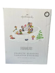 2023 Hallmark Peanuts Sledding Tabletop Figurine W/Sound & Motion New Open Box - Picture 1 of 12
