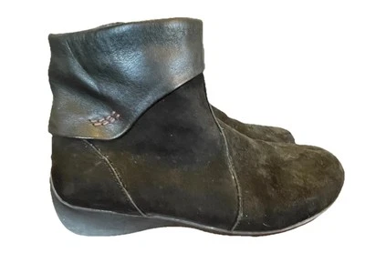 Botines Mujer’s 38 Mujer Cuero Negro Gamuza Cremallera Foto 1 de 4