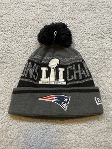 New Era New England Patriots Super Bowl LI Champions Gray Knit Hat Pom Beanie - Picture 1 of 3