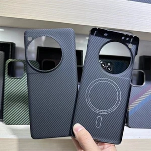 Custodia vera fibra di carbonio per Oneplus 12 fibra aramidica ultra sottile cover telefono nera - Foto 1 di 21