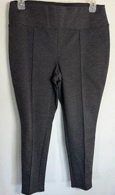 Nine West Front Seam Dressy Leggings Size XL Stretch Gray Textured Knit MSRP$70 - Image 1 of 4