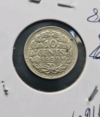Países Bajos 1939 10 centavos de plata (KM.# 163) Foto 1 de 2