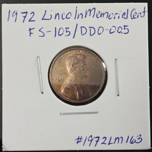 ✨NICE!✨1972 1¢ FS-105/VDDO 5 Lincoln Memorial Cent + "L" on Rim ERROR - Picture 1 of 11
