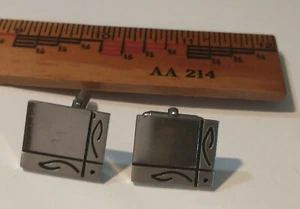 Vintage Metal Art Deco Cuff Links - Picture 1 of 4