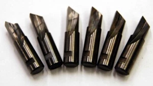 6 Pcs. Atrax 3/16" 1FLT Straight Flute End Cutting Carbide CNC Stub Router Bits - Picture 1 of 4