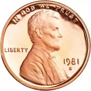 1981 S Type 2 Proof Lincoln Cent, Read Description - Picture 1 of 2