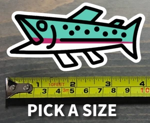 Forellen Aufkleber Fliegenfischen Fisch Regenbogen Bach Braun See Salbei Fischteich Ross Rollen - Bild 1 von 1